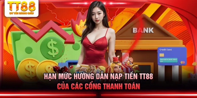 Hạn mức hướng dẫn nạp tiền TT88 của các cổng thanh toán